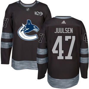 Vancouver Canucks Noah Juulsen Official Black Authentic Youth 1917-2017 100th Anniversary NHL Hockey Jersey