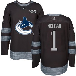 Vancouver Canucks Kirk Mclean Official Black Authentic Youth 1917-2017 100th Anniversary NHL Hockey Jersey