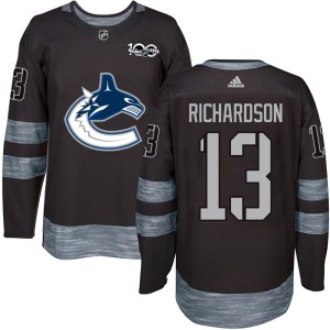 Vancouver Canucks Brad Richardson Official Black Authentic Youth 1917-2017 100th Anniversary NHL Hockey Jersey