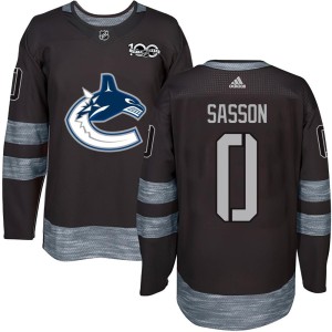 Vancouver Canucks Max Sasson Official Black Authentic Youth 1917-2017 100th Anniversary NHL Hockey Jersey