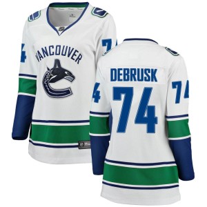 Vancouver Canucks Jake DeBrusk Official White Fanatics Branded Breakaway Women's Away NHL Hockey Jersey