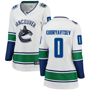 Vancouver Canucks Kirill Kudryavtsev Official White Fanatics Branded Breakaway Women's Away NHL Hockey Jersey