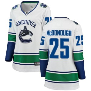 Vancouver Canucks Aidan McDonough Official White Fanatics Branded Breakaway Women's Away NHL Hockey Jersey