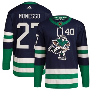 Vancouver Canucks Sergio Momesso Official Navy Adidas Authentic Adult Reverse Retro 2.0 NHL Hockey Jersey