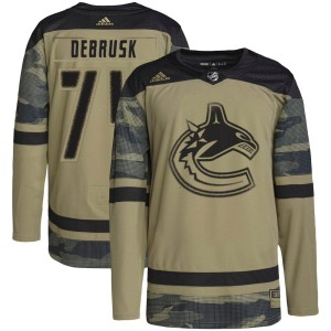 Vancouver Canucks Jake DeBrusk Official Camo Adidas Authentic Youth Military Appreciation Practice NHL Hockey Jersey