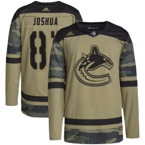 Vancouver Canucks Dakota Joshua Official Camo Adidas Authentic Youth Military Appreciation Practice NHL Hockey Jersey