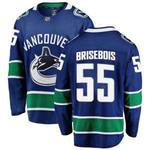 Vancouver Canucks Guillaume Brisebois Official Blue Fanatics Branded Breakaway Adult Home NHL Hockey Jersey