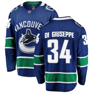 Vancouver Canucks Phillip Di Giuseppe Official Blue Fanatics Branded Breakaway Adult Home NHL Hockey Jersey