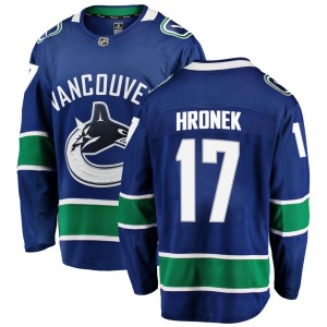 Vancouver Canucks Filip Hronek Official Blue Fanatics Branded Breakaway Adult Home NHL Hockey Jersey