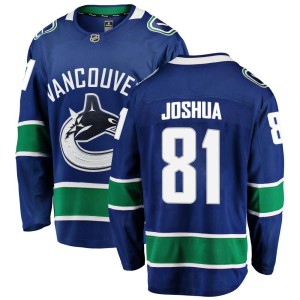 Vancouver Canucks Dakota Joshua Official Blue Fanatics Branded Breakaway Adult Home NHL Hockey Jersey