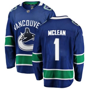 Vancouver Canucks Kirk Mclean Official Blue Fanatics Branded Breakaway Adult Home NHL Hockey Jersey