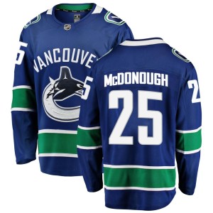 Vancouver Canucks Aidan McDonough Official Blue Fanatics Branded Breakaway Adult Home NHL Hockey Jersey