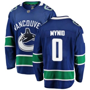 Vancouver Canucks Sawyer Mynio Official Blue Fanatics Branded Breakaway Adult Home NHL Hockey Jersey