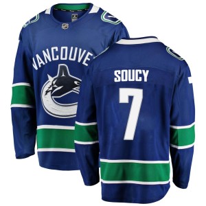 Vancouver Canucks Carson Soucy Official Blue Fanatics Branded Breakaway Adult Home NHL Hockey Jersey