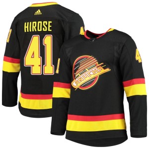 Vancouver Canucks Akito Hirose Official Black Adidas Authentic Youth Alternate Primegreen Pro NHL Hockey Jersey