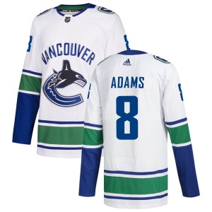 Vancouver Canucks Greg Adams Official White Adidas Authentic Adult zied Away NHL Hockey Jersey