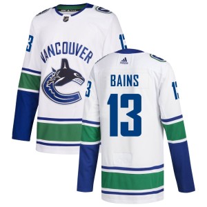 Vancouver Canucks Arshdeep Bains Official White Adidas Authentic Adult Away NHL Hockey Jersey