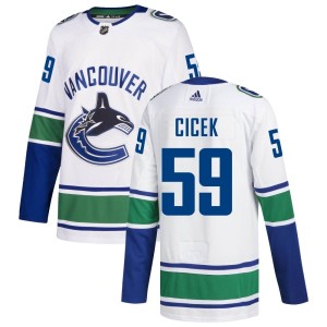 Vancouver Canucks Nick Cicek Official White Adidas Authentic Adult Away NHL Hockey Jersey