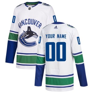 Vancouver Canucks Custom Official White Adidas Authentic Adult Customzied Away NHL Hockey Jersey