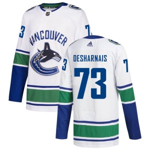 Vancouver Canucks Vincent Desharnais Official White Adidas Authentic Adult Away NHL Hockey Jersey