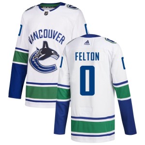 Vancouver Canucks Christian Felton Official White Adidas Authentic Adult Away NHL Hockey Jersey