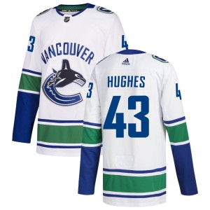 Vancouver Canucks Quinn Hughes Official White Adidas Authentic Adult zied Away NHL Hockey Jersey