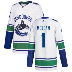 Vancouver Canucks Kirk Mclean Official White Adidas Authentic Adult Away NHL Hockey Jersey