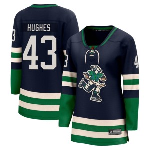 Vancouver Canucks Quinn Hughes Official Navy Fanatics Branded Breakaway Women's Special Edition 2.0 NHL Hockey Jersey