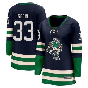 Vancouver Canucks Henrik Sedin Official Navy Fanatics Branded Breakaway Women's Special Edition 2.0 NHL Hockey Jersey