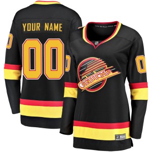 Vancouver Canucks Custom Official Black Fanatics Branded Premier Women's Custom Breakaway 2019/20 Flying Skate NHL Hockey Jersey