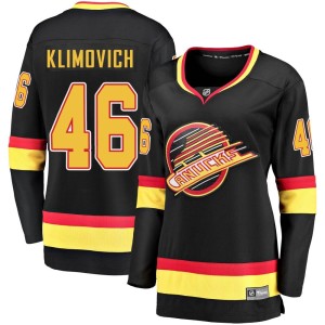 Vancouver Canucks Danila Klimovich Official Black Fanatics Branded Premier Women's Breakaway 2019/20 Flying Skate NHL Hockey Jersey