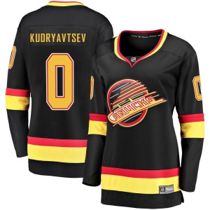 Vancouver Canucks Kirill Kudryavtsev Official Black Fanatics Branded Premier Women's Breakaway 2019/20 Flying Skate NHL Hockey Jersey