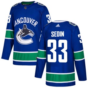 Vancouver Canucks Henrik Sedin Official Blue Adidas Authentic Youth Home NHL Hockey Jersey