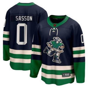 Vancouver Canucks Max Sasson Official Navy Fanatics Branded Breakaway Youth Special Edition 2.0 NHL Hockey Jersey