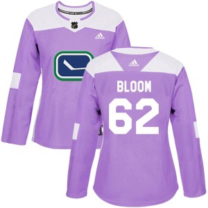 Vancouver Canucks Josh Bloom Official Purple Adidas Authentic Women's Fights Cancer Practice NHL Hockey Jersey