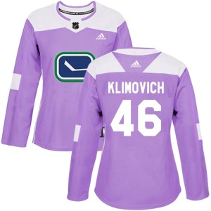 Vancouver Canucks Danila Klimovich Official Purple Adidas Authentic Women's Fights Cancer Practice NHL Hockey Jersey