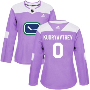 Vancouver Canucks Kirill Kudryavtsev Official Purple Adidas Authentic Women's Fights Cancer Practice NHL Hockey Jersey