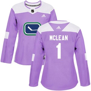 Vancouver Canucks Kirk Mclean Official Purple Adidas Authentic Women's Fights Cancer Practice NHL Hockey Jersey