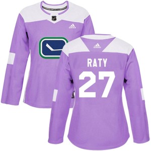 Vancouver Canucks Aatu Raty Official Purple Adidas Authentic Women's Fights Cancer Practice NHL Hockey Jersey